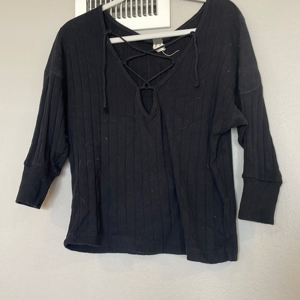 Free people front tie slouchy sweater top